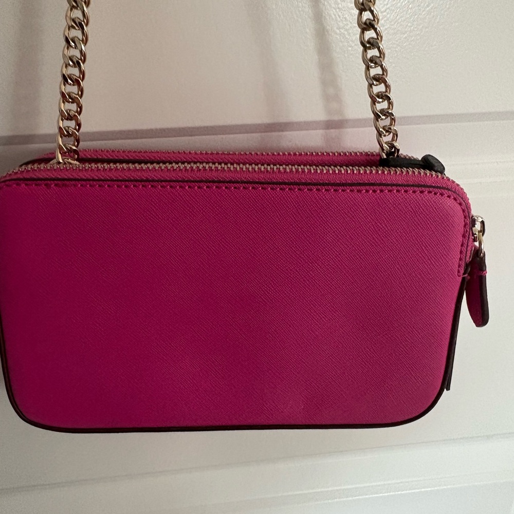 NWT- DKNY pink double zip victoria leather crossbody bag - Picture 3 of 12